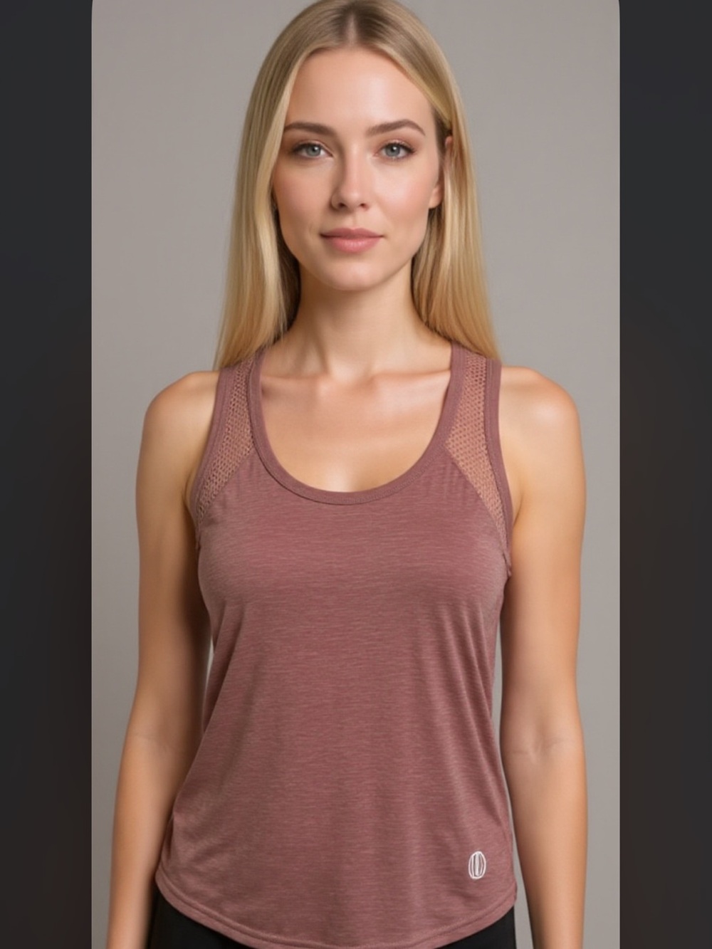 Balance Collection Mauve Mesh-Panel Workout Tank